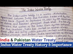 Indus Water Treaty History | Indus Water Treaty UPSC | Indus Water Treaty Notes | Indus Water Treaty