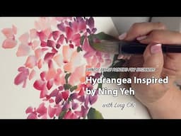 Chinese Flower Painting Lesson: Hydrangea Inspired by Ning Yeh's ABC of Chinese Painting Book