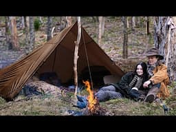 First Camp Using The DD 4X4 Tarp | Relaxing Overnight Camp With My Girlfriend