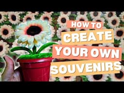 Flower in a pot souvenirs tutorial in velvet wire easy DIY