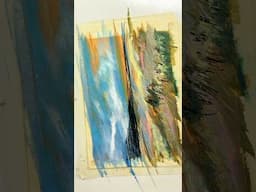 Gouache Landscape with a Mixed Media Twist! ng #MixedMediaArt #TonedPaperArt #ArtShorts