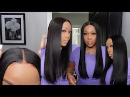 No Lace | How I Install My Frontal Wig To Look Like Leave Out | Glueless Beginner Wig | MyFirst Wig