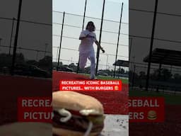 Recreating iconic baseball pictures… with burgers 🍔 #baseball #baseballszn #baseballplayers