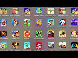 Red Ball 4,Bowmasters,Tom Friends,Save The Doge,Stumble Guys,Mario Kart,Italian Brainrot Beat,Snake.