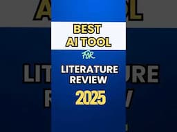 Best AI Tool for Literature Review in 2025 I Better Than ChatGPT #phd #academicwriting