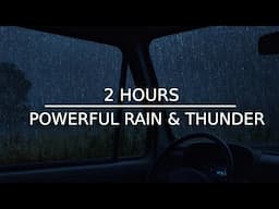 Powerful Night Thunderstorm – Heavy Rain and Thunder Sounds for Sleeping (2 Hours, Windy Rain)