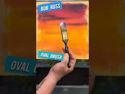 BOB ROSS OVAL BRUSH 😍 crooked tree #bobross #shorts