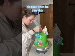 his face when he saw this #riversbirthdaycake #peppapig #short
