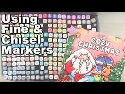 Chisel & Fine Tip in Comfy & Cozy Colouring Books? Using Vokiuler Alcohol Markers