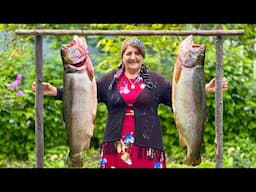 Grandma Cooked 2 GIANT SALMON in Incredible Way! Mouthwatering Fish Recipe