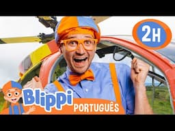 Blippi Voa de Helicóptero! | 2 HORAS DO BLIPPI BRASIL! | Vídeos Educativos para Crianças