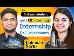 How he grabbed OFF-Campus Internship at Goldman Sachs ? Key Interview learnings with Shradha ma'am