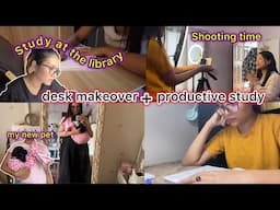 Say hello to my cocker 🐶 Desk Makeover 🍒 cozy set up+ mini tour 🎞️ study with me || Manipur India