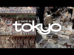 tokyo vlog 🇯🇵 caught the lucky cat train, gotokuji, oedo antique market, setagaya flea, ginza cafes