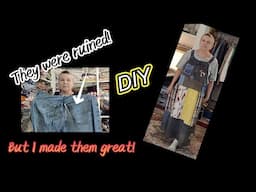 Upcycled clothing tutorial: How to make bibb overalls from jeans. DIY #upcycled clothing