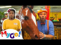 Blippi Meets the Jungle Animals! 🐴 | Blippi MyGo! | Kids ASL Videos | Learn Sign Language