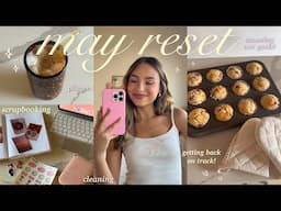 MAY RESET 🌸 productive vlog! getting into a routine, pilates, scrapbooking, hobbies, cleaning, etc!✨