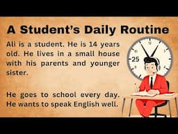 A Student’s Daily Routine – Easy English Story || Talk about Daily Routines