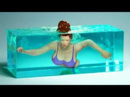 Swimming Girl with Air Bubbles Underwater Effect! DIY Epoxy Resin Diorama