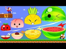 What If Mario vs Marble Race SUIKA Watermelon Calamity Maze | ADN MARIO GAME