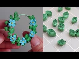 Step by Step 🌱 Paper Quilling Spring Wreath Flowers DIY