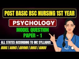 Post Basic Bsc Nursing Psychology Question Paper 2025 // PB Bsc Nursing 1st Year