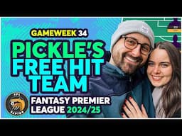 MY GIRLFRIEND'S FPL GW34 FREE HIT TEAM 👀 | TOP 2K RANK! | Fantasy Premier League Tips 2024/25