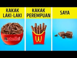 TANTANGAN MAKANAN GILA! Makanan Besar vs Raksasa vs Kecil oleh 123 GO!
