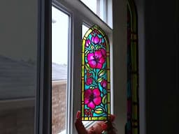 handpainted stained glass art #painting #stainedglassart #art #flowerart #liadiadesigns