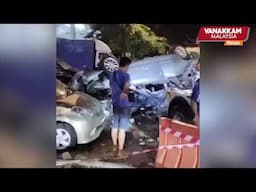 Car plunges from 3rd floor of service center in Old Klang Road apartment; car wash worker injured