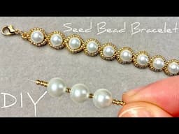 WOW! EASY Seed Bead Bracelet Tutorial: Pearl and Beads - Bracelet Making Tutorial for Beginners