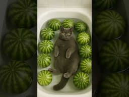 Cat Fufik Guards Watermelons #shorts #memes
