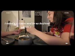 Boyfriend  reacts to the 3 -course meal I cooked for him!