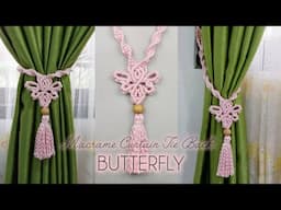 Macrame Curtain Tie Back Butterfly | Macrame Home Decor