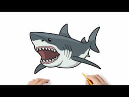 How to draw a MEGALODON step by step / drawing great white shark