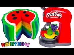 Creating a Watermelon Rainbow Cake with Dough