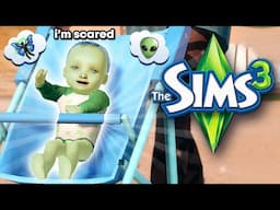 New save and our first baby is literally bioluminescent (Sims 3)