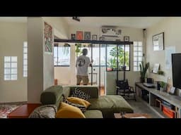 A Restful Bachelor’s Industrial-Inspired Home With A Garden Balcony | Singapore