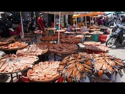 Amazing Place Distribute Dry Fish & Fish In Cambodia - Popular Sit Selling Dry Food On The Street