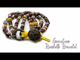 DIY Tutorial: Stunning Four-Strand Gemstone & Leather Bracelet | Mookaite & Brass