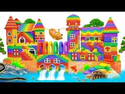 Modern Castle Design on the Sea with Watermill for Hamster from Magnetic Balls