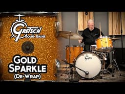 50s Gretsch Round Badge Drum kit - Rewrapped Gold Sparkle