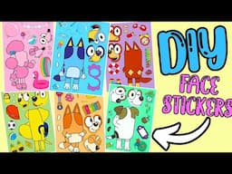 Bluey Stickers DIY - Baby Bluey & Bingo Comp - Make a Face Activity