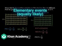 Elementary events equally likely [Hinglish] | Probability | Grade 12 | Math | Khan Academy