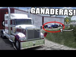 Doble JAULA Ganadera Transporte de Ganado International 9900i American Truck Simulator