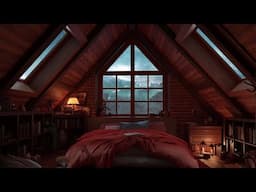Rain Sounds & Thunder in Cozy Attic Bedroom | Sleep & Relax