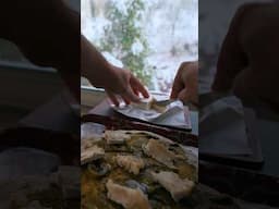 Stormy Van Life Cooking 🌨️ Quesadilla ASMR in a Blizzard | Cozy Snowstorm Van Life Recipe