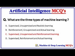 MCQ on Machine learning & Deep learning | Artificial Intelligence