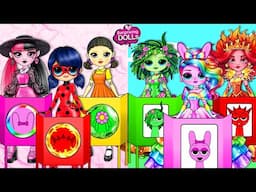 Marinette, Draculaura and Elsa become Sprunki and Four Elements | SurprisingDolls Best Paper DIY