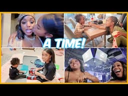 MOM VLOG: WATCHING THE KIDS, CELEBRATING A BIRTHDAY, CAR STORY TIMES & MORE | Ellarie